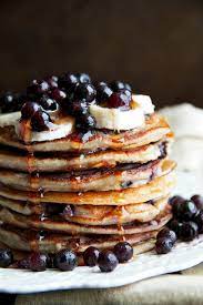 I am always so amazed about how good these pancakes turn out even though they are packed with healthy. Blueberry Banana Greek Yogurt Pancakes Running With Spoons