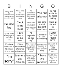 From adhd 10 by adhd nfl blitz. I Made A New Adhd Bingo Hope You Can Relate But Also Sorry If You Do Adhdmeme