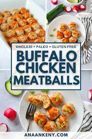 Buffalo Chicken Meatballs Ana Ankeny Recipe In 2021 Clean Eating Recipes For Dinner Healthy Food Recipes Clean Eating Healthy Shredded Chicken Recipes