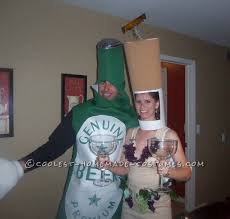 Beer And Wine Couple Costume Inspired By Snl Liquorville Sketch Beer Costume Halloween Wine Bottles Couple Halloween Costumes