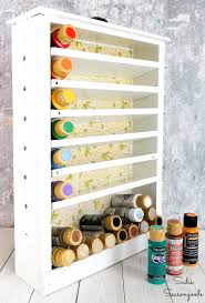 What kind of bottles do acrylic paints come in? Craft Paint Storage With Wooden Drawers For Craft Room Organization