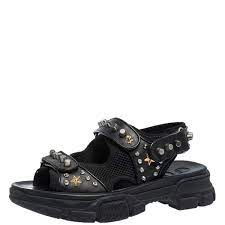 Buy gucci clothing & accessories and get free shipping & returns in usa. Gucci Black Leather And Mesh Aguru Studded Platform Sandals Size 41 Gucci Tlc
