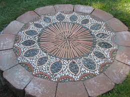Patio Pavement Pavers Stepping Stones Pebble Mosaic Stone Mosaic Mosaic Stepping Stones