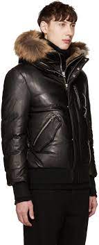 Mackage Black Leather Down Glen Jacket Jackets Mens Leather Coats Leather