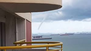 A massive waterspout has been filmed near the southern shore of singapore.witnesses who filmed the natural phenomenon said the waterspout was seen for around 20 minutes.a waterspout is a. Large Waterspout Off Singapore S East Coast Puppies And Flowers