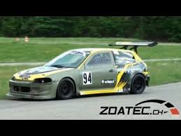 Very Fast Honda Civic K 24 By R Performance Ch Time Attack Slalom Frauenfeld 2011 Cool Sound Honda Civic Honda Autos