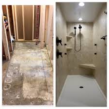 Bathroom remodeling in bloomington, mn. Before After Of A Large Shower We Installed This Shower Is Seven Foot By 4 Foot And A Hand Held Shower Head Large Shower Handheld Shower Head Shower Heads