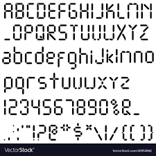 Digital Font Alarm Clock Letters Numbers And Vector Image On Vectorstock Hand Lettering Quotes Font Digital Numbers Font