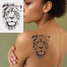 6 Sheets Lion Tiger Temporary Tattoo Stickers, Lion Tiger Face Fake Tattoo  Stickers, Black Sketch Realistic Lion Tiger Totem For Men Women :  Amazon.co.uk: Beauty