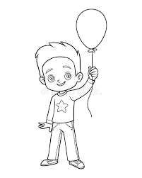 Dora learn number 2 with two balloons coloring page to color, print and download for free along with bunch of favorite number 2 coloring page for kids. Coloring Book Boy And Balloon Stock Vector Illustration Of Outline Greeting 113260817