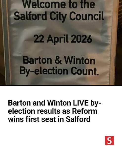 BREAKING: Reform wins first seat in Salford with by-election victory