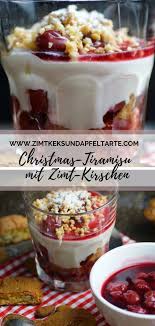 Einfaches Dessert Fur Weihnachten Kirsch Tiramisu Mit Cantuccini Kirsch Tiramisu Schnelle Nachtisch Rezepte Dessert Weihnachten