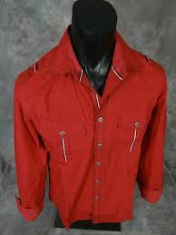 Mens House Of Lords Long Sleeve Button Front Shirt Red Black