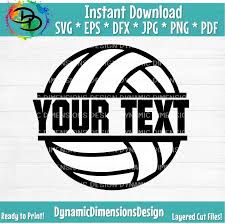 Download Art Collectibles Clip Art Split Volleyball Svg Instant Download Volleyball Download Sports Clipart Volleyball Pdf Digital Download Split Volleyball Cut File