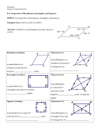 This quadrilaterals and polygons worksheets will produce twelve problems for finding the interior angles of different quadrilaterals. 8 4 Rectangles Rhombus Squares