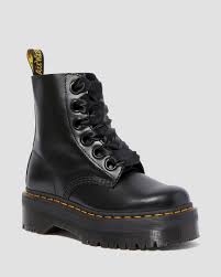 Boots built to pound the pavement; Molly Women S Leather Platform Boots Dr Martens Official