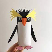 What's the best way to make a paper penguin? Kids Paper Craft Project Make Your Own Rockhopper Penguin For Bird Of The Year From A Toilet Roll