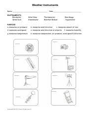 Weather instruments this worksheet has 3 printed pages.download the entire collection for only $99 (school license) this is one … Weather Instruments Worksheet Pdf Weather Instruments Name Date Instruments Barometer Wind Sock Wind Vane Anemometer Thermometer Weather Balloon Rain Course Hero