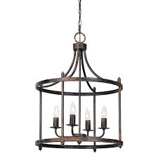 Forty West Arlington Rustic Black 28 Inch Four Light Chandelier Bellacor