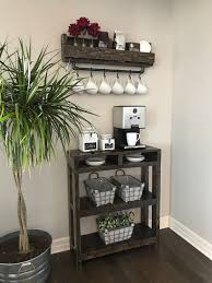 Daisy Table Coffee Bar Coffee Station Pallet Table Etsy Home Decor Industrial Coffee Bar Small Kitchen Decor