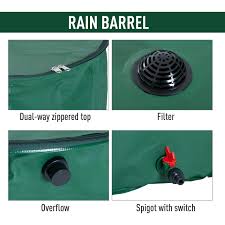 Learn to tansport, infiltrate, and store overflow from rain barrels, tanks, or cisterns. Outsunny 60 Gallon Rain Barrel Water Collection Tank Collapsible Runoff On Sale Overstock 22393349