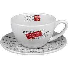 This bold design features black text and coffee bean images on a white background. Amazon Com Konitz Coffee Bar Espresso Cups And Saucers 2 Ounce White Set Of 4 Coffee Cup With Saucer Kitchen Dining