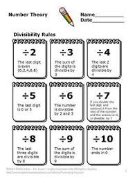 Divisibility Rules Worksheets Multiples And Divisors Math Numbers Math Worksheets Math