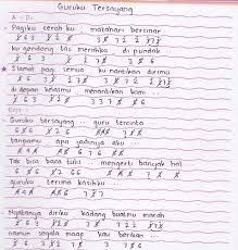 Not Angka Guruku Tersayang Melly Goeslow Pianika Guru Buku Lagu