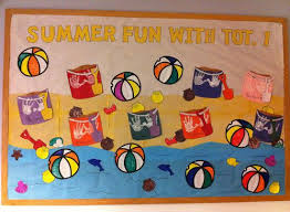 A classroom theme is a topic or idea that the decorations and components of a learning environment are centered around. Summer Fun Beach Theme Bulletin Board Idea Supplyme