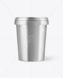 Metallized Ice Cream Cup Mockup In Packaging Mockups On Yellow Images Object Mockups