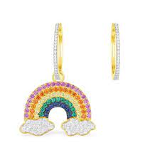 Shop the apm monaco™ official site for modern earrings, bracelets, rings and necklaces. Asymmetric Arc En Ciel Earring And Its Hoop Yellow Silver Apm Monaco