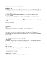 Electrical Engineer Fresher Cv Templates At Allbusinesstemplates Com