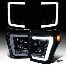 ad ebay smoke black smoke for 2011 2016 ford f250 f350 f450 led bar projector headlight in 2020 projector headlights black smoke ford f250 pinterest
