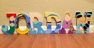 Disney Princess Letter Art Hand Painted Wood Letters Kids Room Nursury Wall Decoration P Painted Wood Letters Disney Princess Letter Disney Princess Nursery