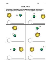 Blank Moon Phases Worksheet Preschool Worksheets Moon For Kids Moon Phases