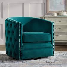 Bridgerton Teal Green Velvet Tufted Swivel Accent Chair 78r58 Lamps Plus In 2020 Accent Chairs Blue Accent Chairs Swivel Accent Chair
