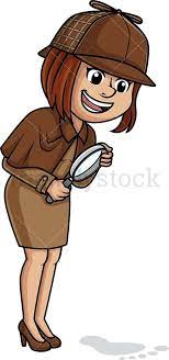 Caucasian Female Detective Cartoon Clipart Vector Friendlystock Female Detective Cartoon Clip Art Cartoon