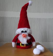 Vintage knit standing santa claus doll christmas decor instant | etsy. Knitted Christmas Cone Santa Cool Denim