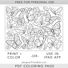 The spruce / wenjia tang take a break and have some fun with this collection of free, printable co. Free Printable Coloring Page Butterflies