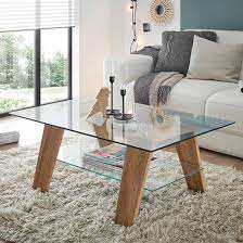 Browse through our extensive contemporary coffee table collection with glass, oak, wooden and marble tables in various styles, sizes and finishes. Lublin Clear Glass Coffee Table With Oak Wooden Legs Sale