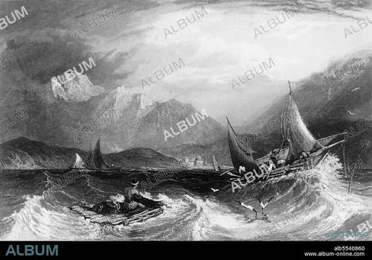 UNKNOWN. 'Bombay Harbour:-Fishing boats, in the Monsoon',1845. Creator: Unknown. - Album alb5540860