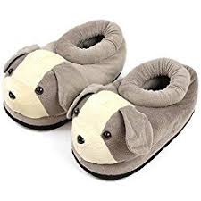 Adorable Cartoon Dog Man S Winter Warm Slippers Plush Slippers Animal Slippers Dog Slippers Cat Slippers