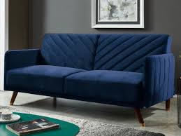Canape 3 Places Convertible Clic Clac En Velours Joris Gris Clair Canape Convertible Canape 3 Places Bleu Nuit