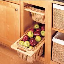 pull out wicker storage baskets for