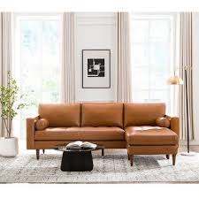 Corrigan Studio Bickford 101 Wide Genuine Leather Reversible Sofa Chaise Wayfair In 2020 Chaise Sofa Genuine Leather Sofa Small Scale Sofa