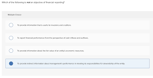 He or she takes responsibility for the integrity of the organization's here are the major responsibilities, tasks, and duties that commonly make up the financial reporting analyst job description in most companies Solved Which Of The Following Is Not An Objective Of Fina Chegg Com