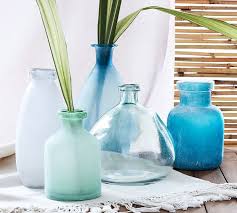 Sea Glass Vases Glass Vase Decor Coastal Style Beach House Decor