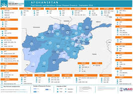 Access to food markets and transboundary water resources is complicated by geopolitics. Afghanistan Food Security And Agriculture Cluster Partners Presence September 2016 Map