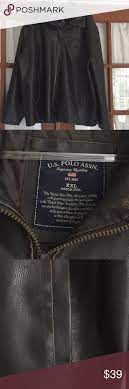 Us Polo Assn Jacket Vegan Faux Leather Brown Xxl Vegan Leather Jacket Jackets Clothes Design