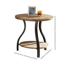 Check spelling or type a new query. Denise Round End Table In Planked Light Oak Finish Top With Metal Legs Dn200e